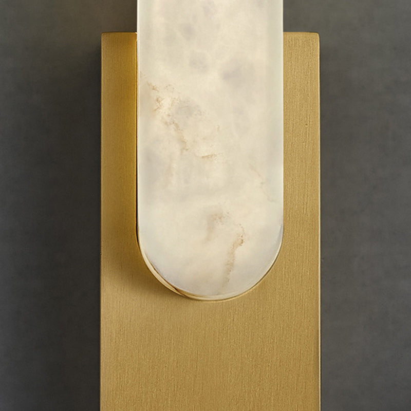Oval Copper Marble Bedroom Wall Lamp