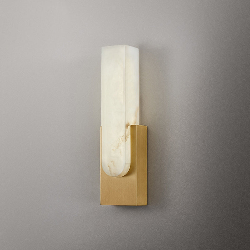 Oval Copper Marble Bedroom Wall Lamp
