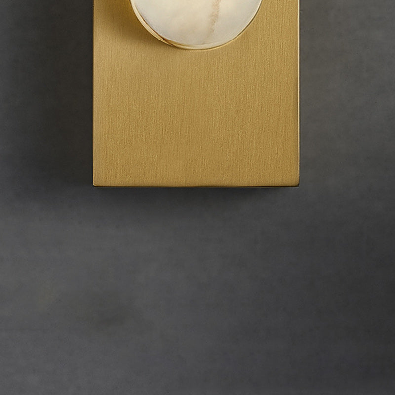 Oval Copper Marble Bedroom Wall Lamp