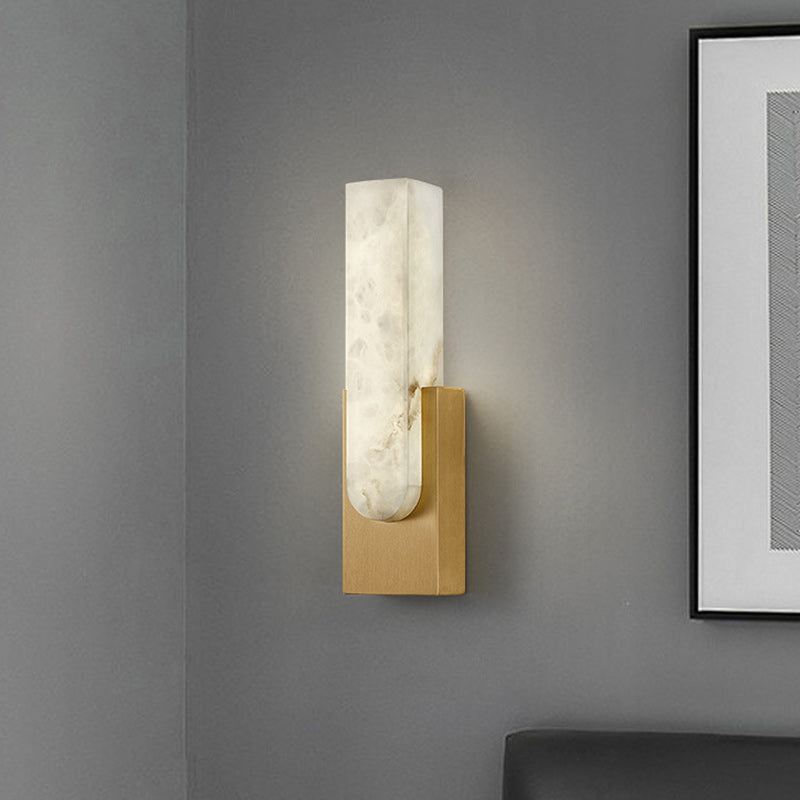 Oval Copper Marble Bedroom Wall Lamp