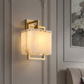 Cube Copper Marble Bedroom Wall Lamp