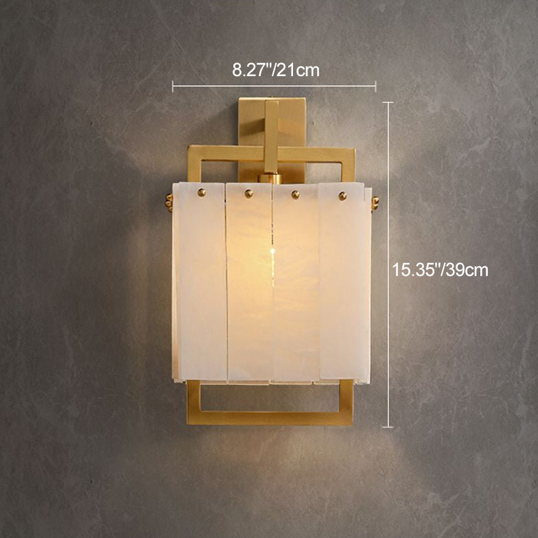 Cube Copper Marble Bedroom Wall Lamp