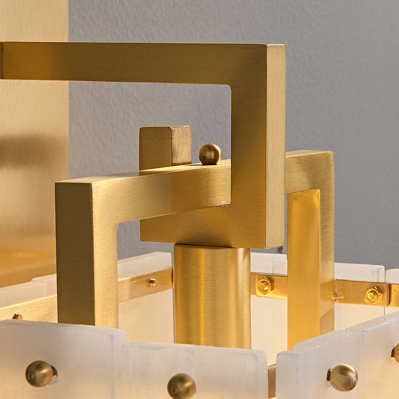 Cube Copper Marble Bedroom Wall Lamp