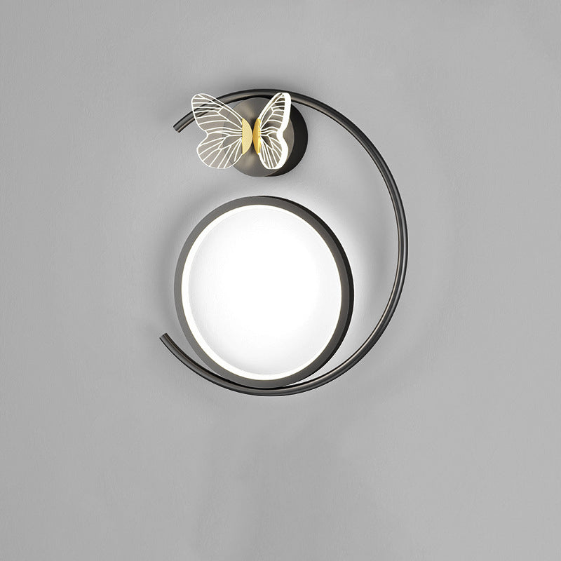 Butterfly Circle Iron Silicone Wall Lamp