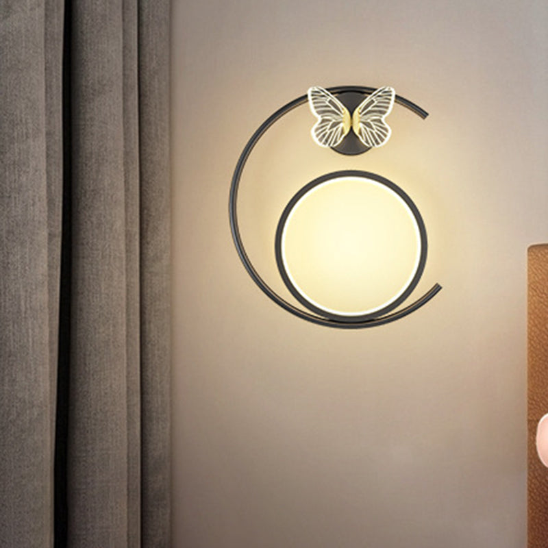Butterfly Circle Iron Silicone Wall Lamp