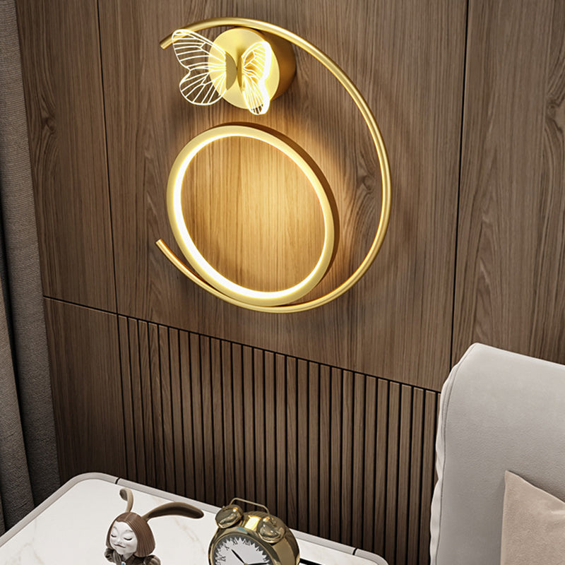 Butterfly Circle Iron Silicone Wall Lamp