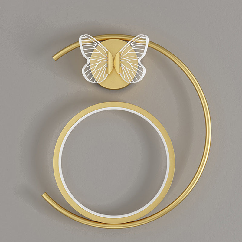 Butterfly Circle Iron Silicone Wall Lamp