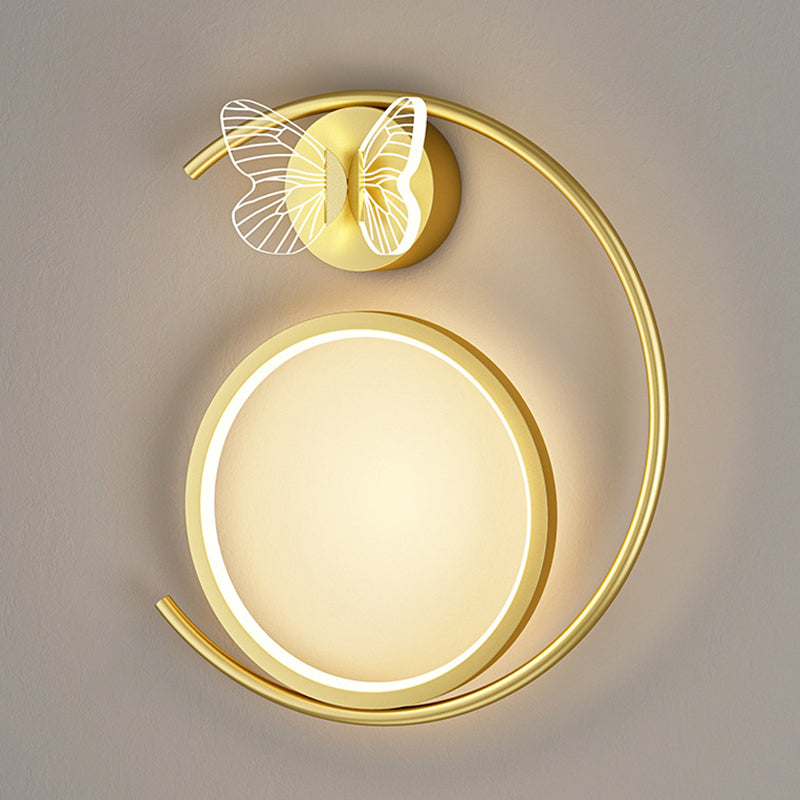 Butterfly Circle Iron Silicone Wall Lamp
