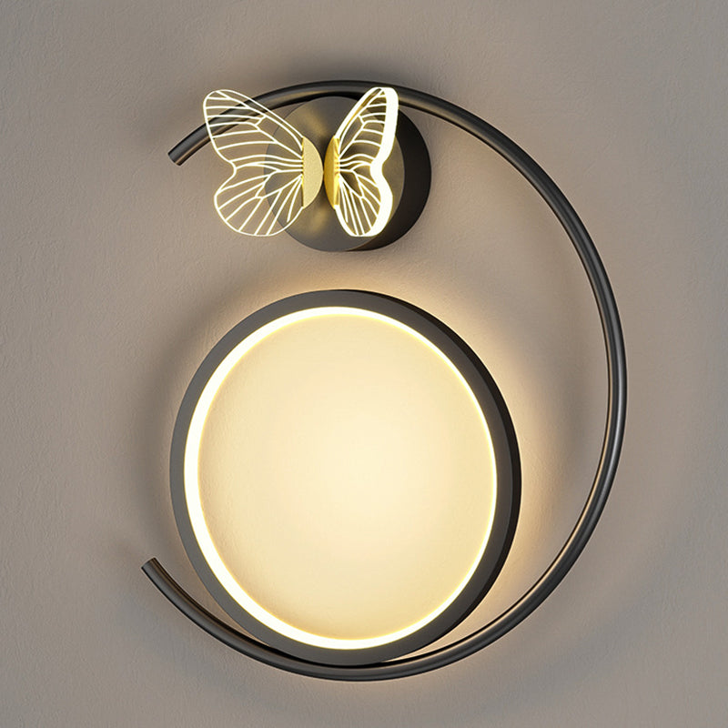 Butterfly Circle Iron Silicone Wall Lamp