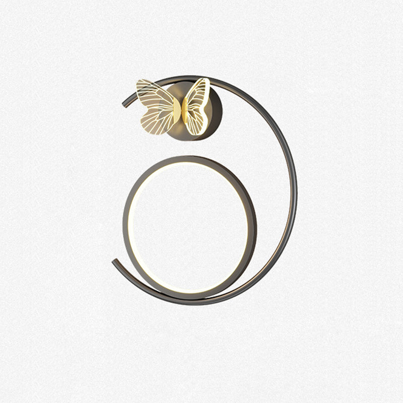 Butterfly Circle Iron Silicone Wall Lamp