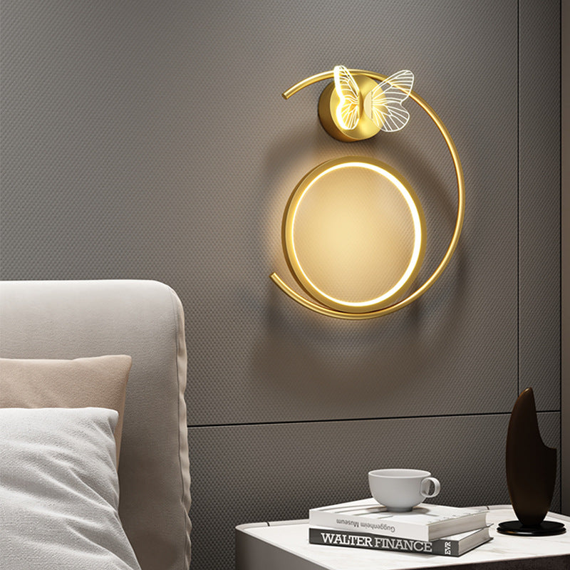 Butterfly Circle Iron Silicone Wall Lamp