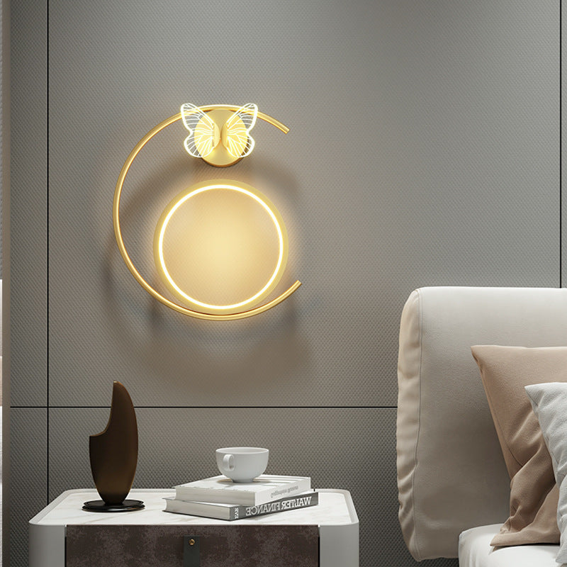 Butterfly Circle Iron Silicone Wall Lamp