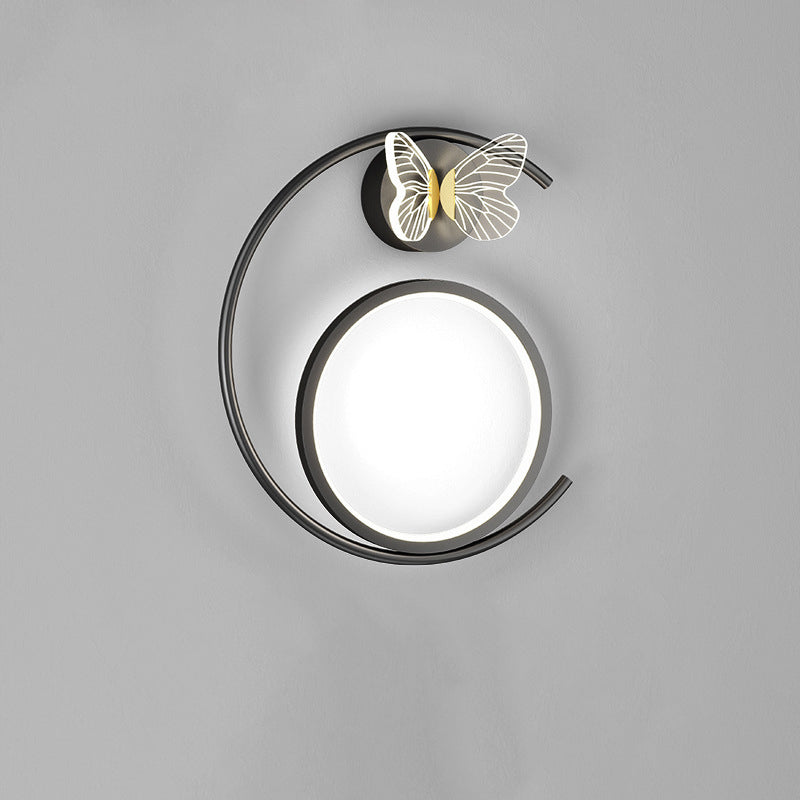 Butterfly Circle Iron Silicone Wall Lamp