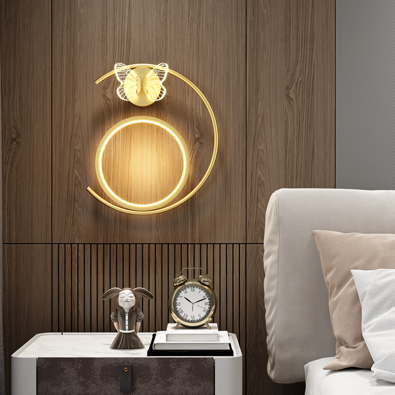 Butterfly Circle Iron Silicone Wall Lamp