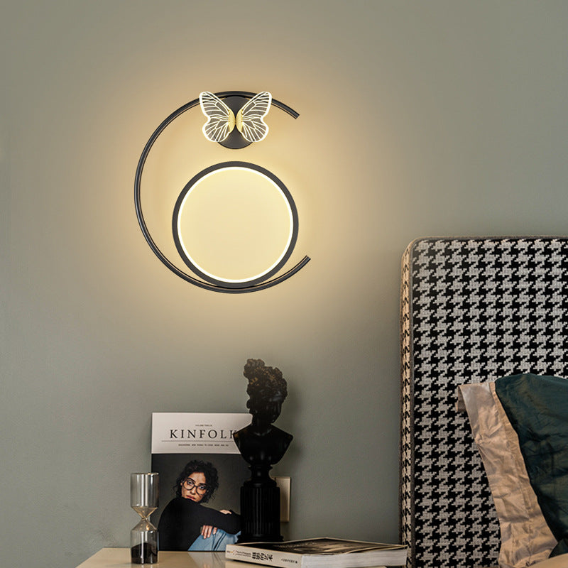 Butterfly Circle Iron Silicone Wall Lamp