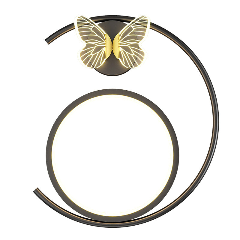 Butterfly Circle Iron Silicone Wall Lamp