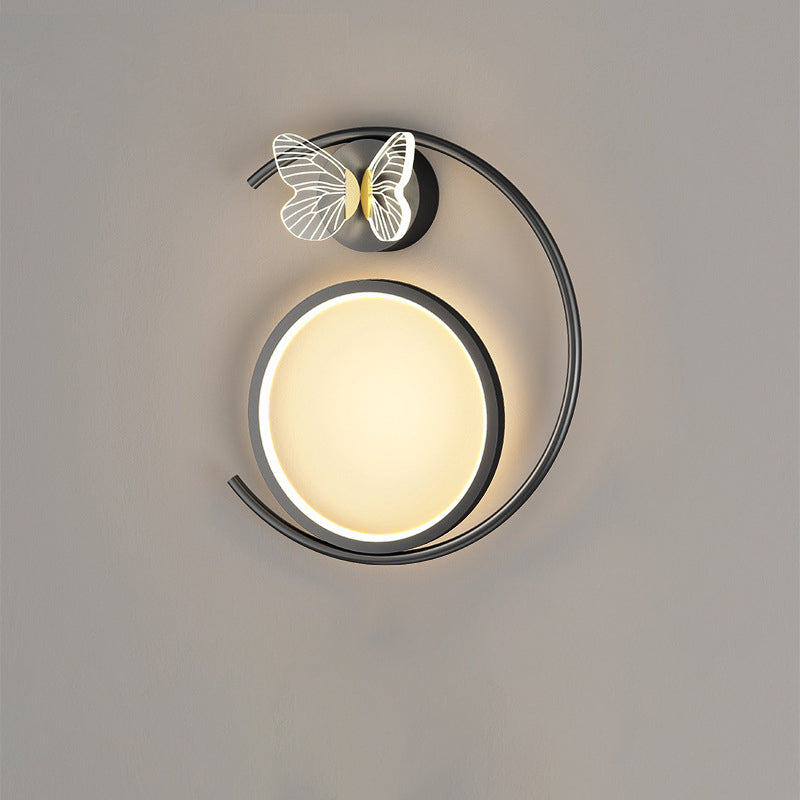 Butterfly Circle Iron Silicone Wall Lamp