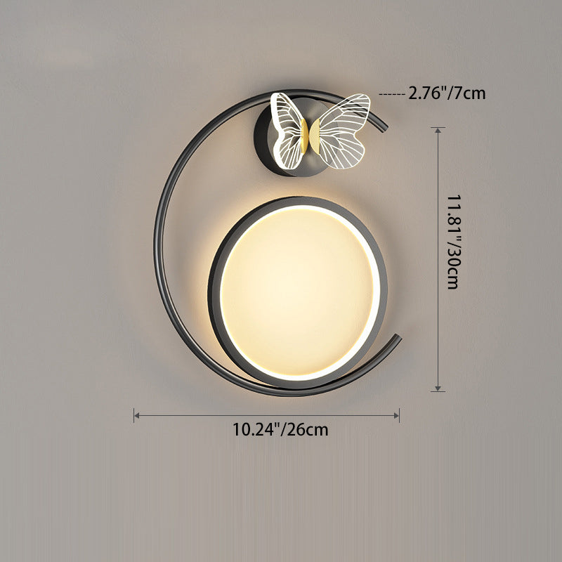 Butterfly Circle Iron Silicone Wall Lamp
