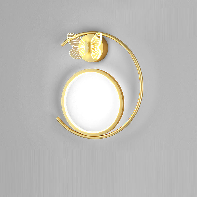 Butterfly Circle Iron Silicone Wall Lamp
