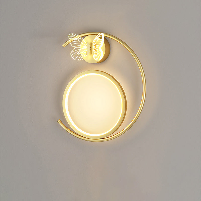 Butterfly Circle Iron Silicone Wall Lamp
