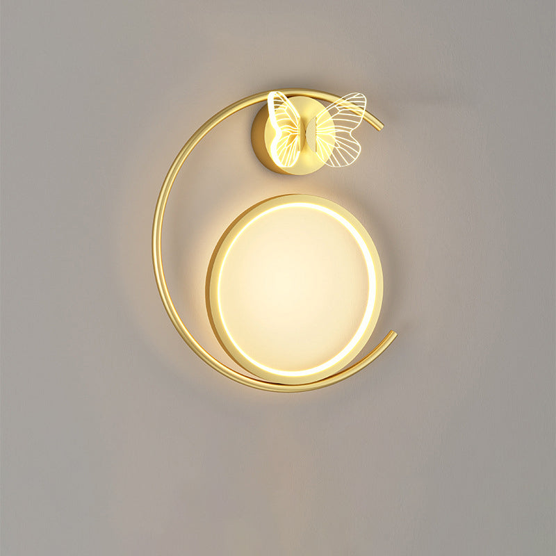 Butterfly Circle Iron Silicone Wall Lamp