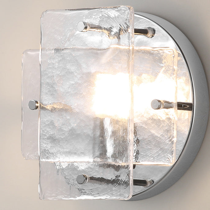 Ice Round Metal Glass Wall Lamp