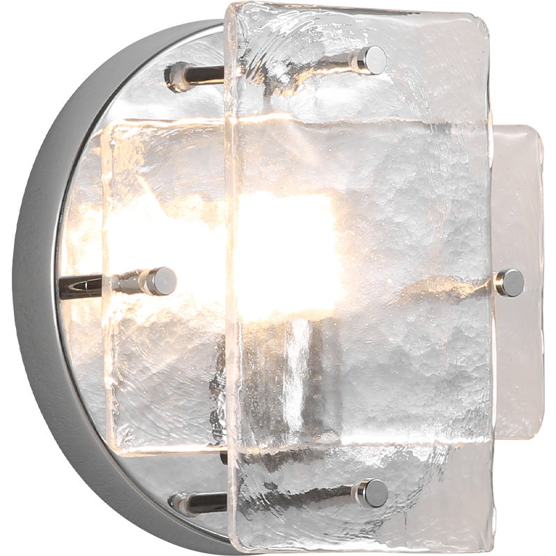 Ice Round Metal Glass Wall Lamp