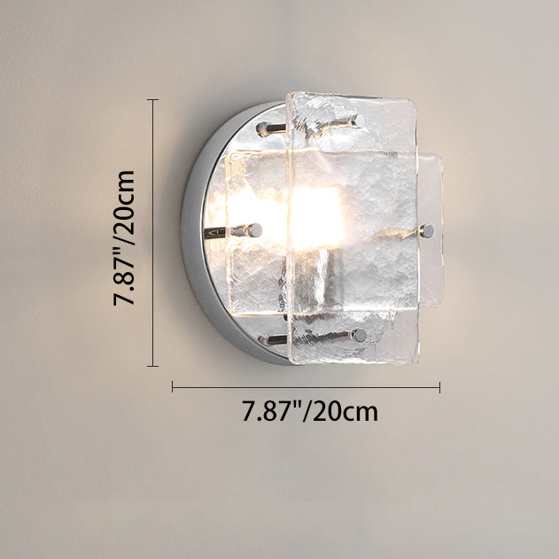 Ice Round Metal Glass Wall Lamp