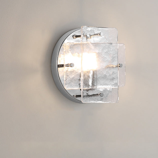 Ice Round Metal Glass Wall Lamp