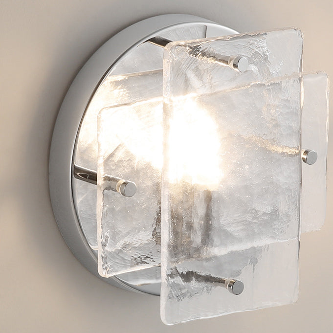 Ice Round Metal Glass Wall Lamp
