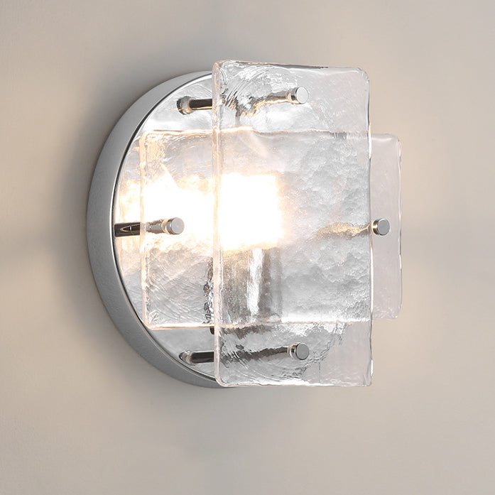 Ice Round Metal Glass Wall Lamp