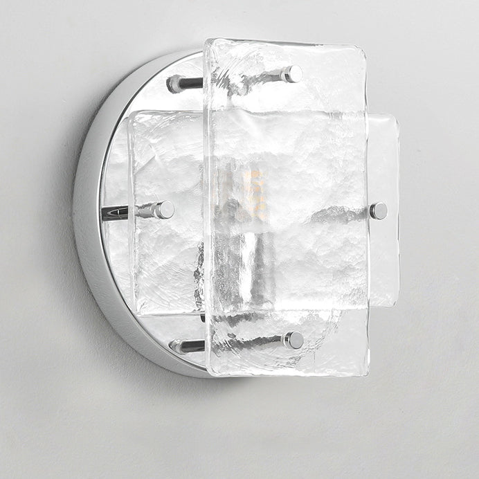 Ice Round Metal Glass Wall Lamp
