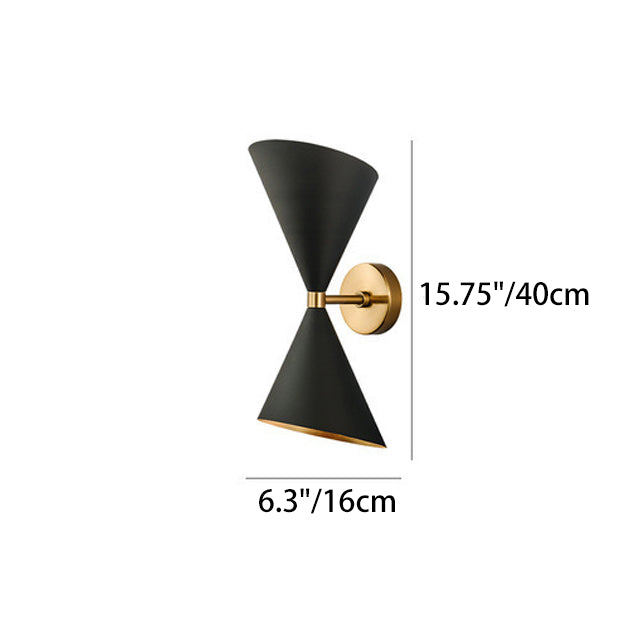 Eclectic Cone Metal Hallway 2-Light Wall Lamp