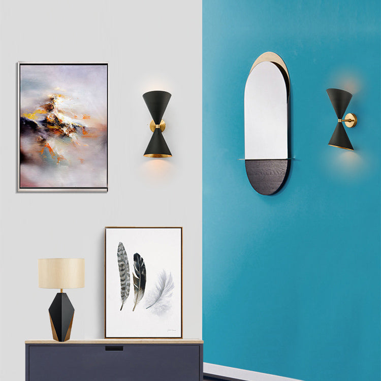 Eclectic Cone Metal Hallway 2-Light Wall Lamp