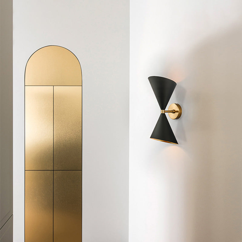 Eclectic Cone Metal Hallway 2-Light Wall Lamp