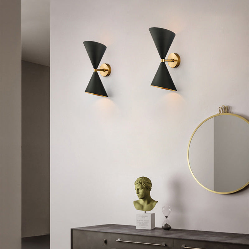 Eclectic Cone Metal Hallway 2-Light Wall Lamp