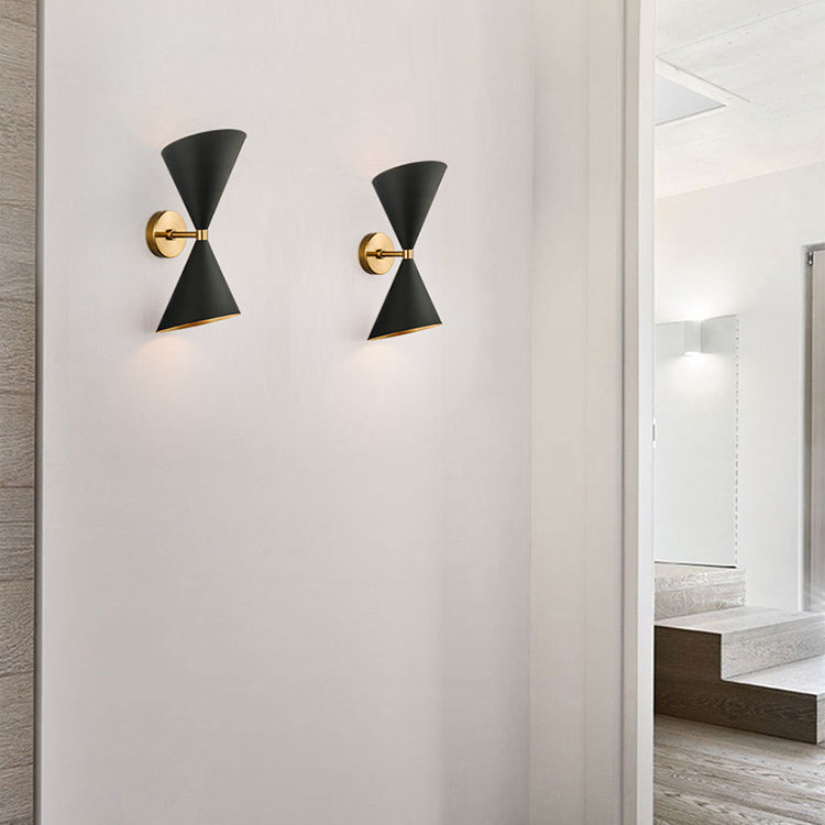 Eclectic Cone Metal Hallway 2-Light Wall Lamp