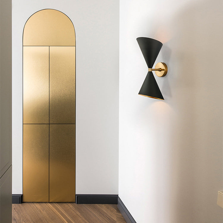 Eclectic Cone Metal Hallway 2-Light Wall Lamp