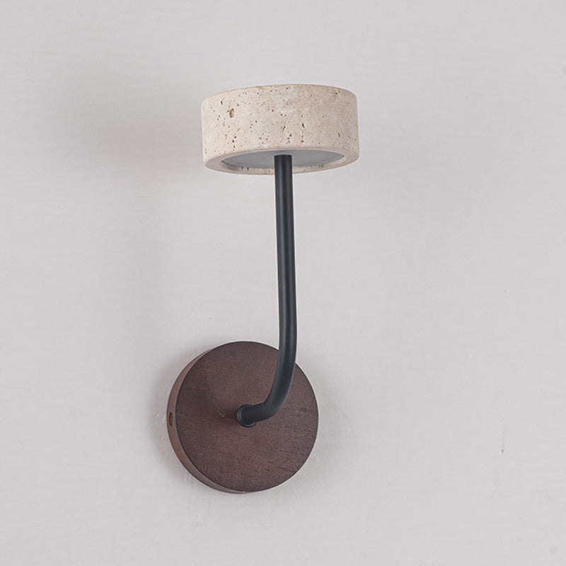 Round Yellow Travertine Solid Wall Lamp