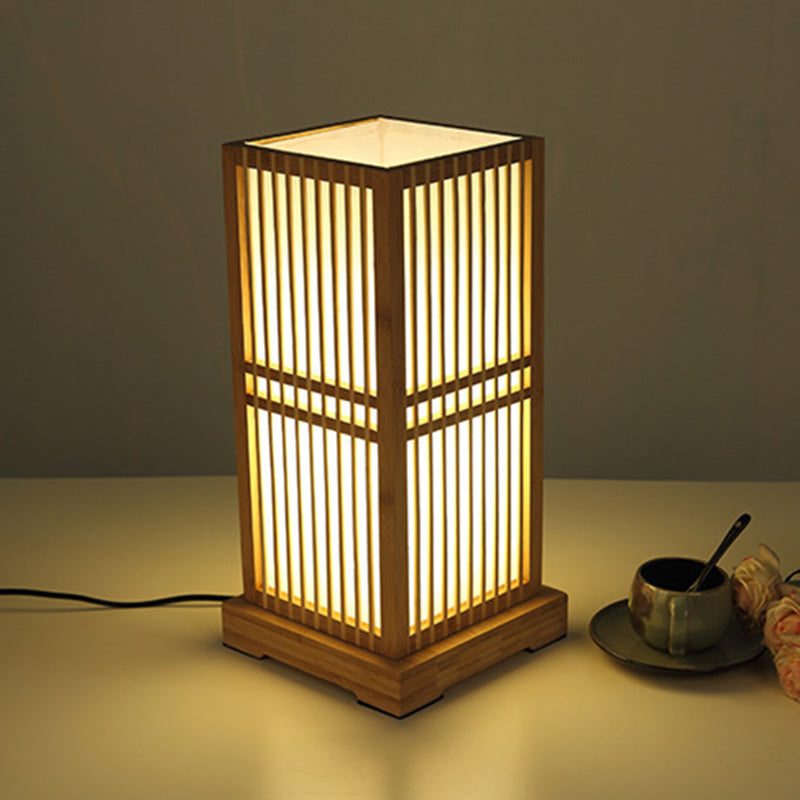 Tatami Box-shaped Bamboo Bedroom Table Lamp