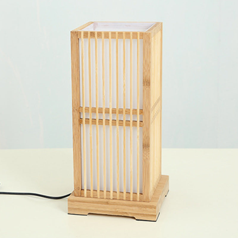 Tatami Box-shaped Bamboo Bedroom Table Lamp