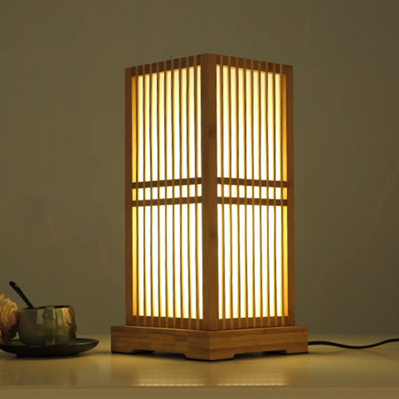 Tatami Box-shaped Bamboo Bedroom Table Lamp