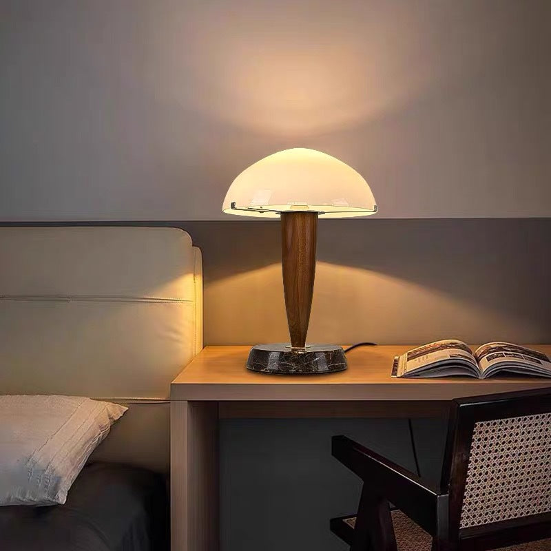 Wood Grain Mushroom-shaped Marble Table Lamp