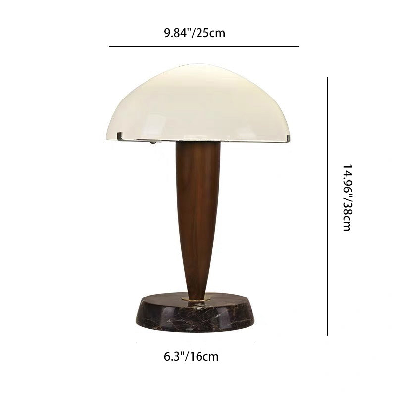 Wood Grain Mushroom-shaped Marble Table Lamp