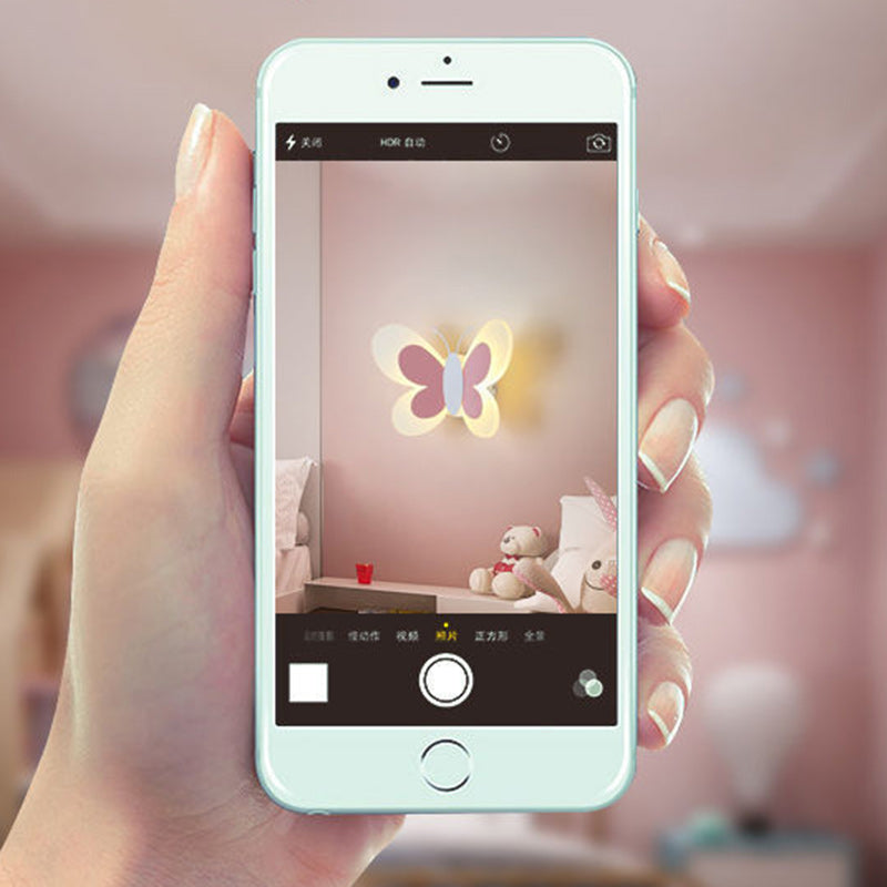 Cozy Butterfly Iron Acrylic Wall Lamp