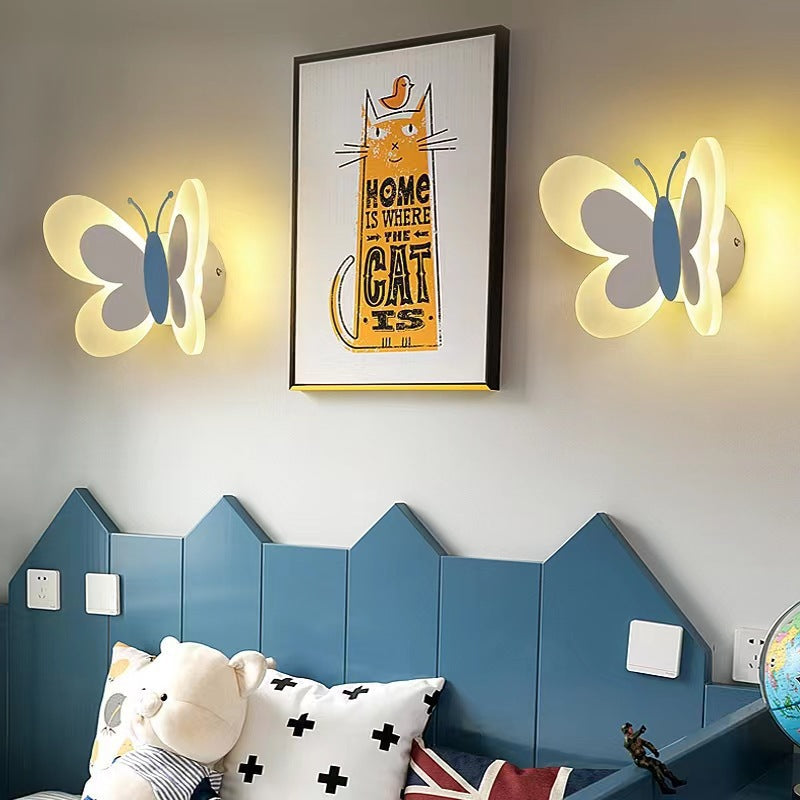 Cozy Butterfly Iron Acrylic Wall Lamp