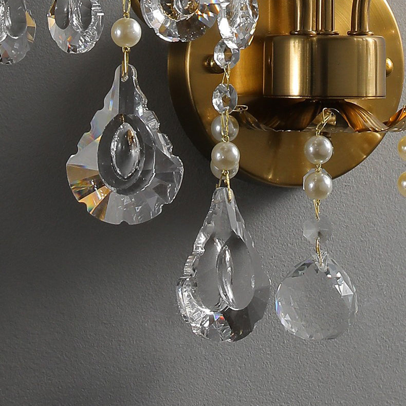 Candle Iron Crystal Living 2-Light Wall Lamp