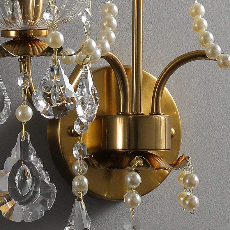 Candle Iron Crystal Living 2-Light Wall Lamp