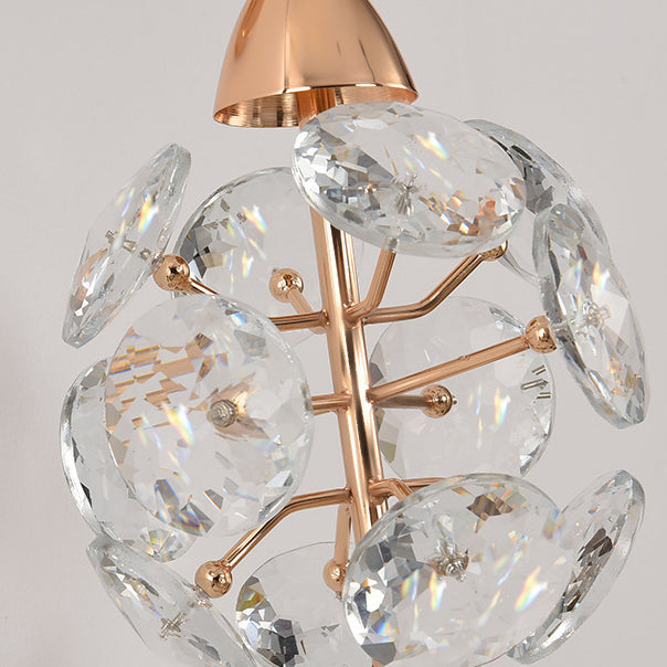 Elegant Diamond Iron Crystal Wall Lamp