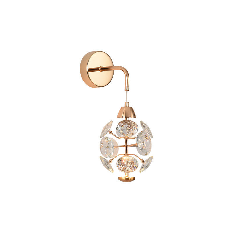 Elegant Diamond Iron Crystal Wall Lamp
